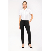 Dames Poplin Blouse Korte Mouwen